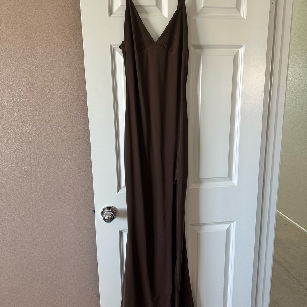 Elegant Brown Maxi Dress